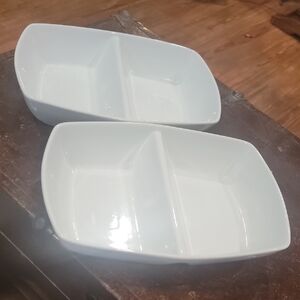 Chic White Divided Serving Bowls